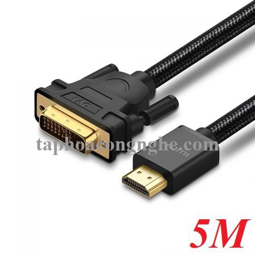 Ugreen 10137 5M màu Đen Cáp chuyển đổi HDMI sang DVI 24 + 1 thuần đồng HD106 30010137